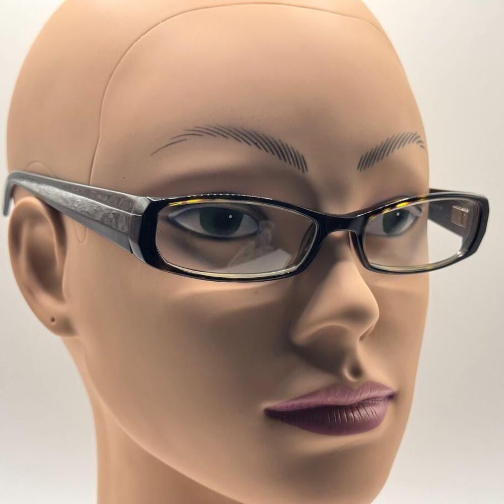 Vintage NOS Y2K Kenneth Cole Tortoise Narrow Eyeglass Frames with Non-RX Lenses